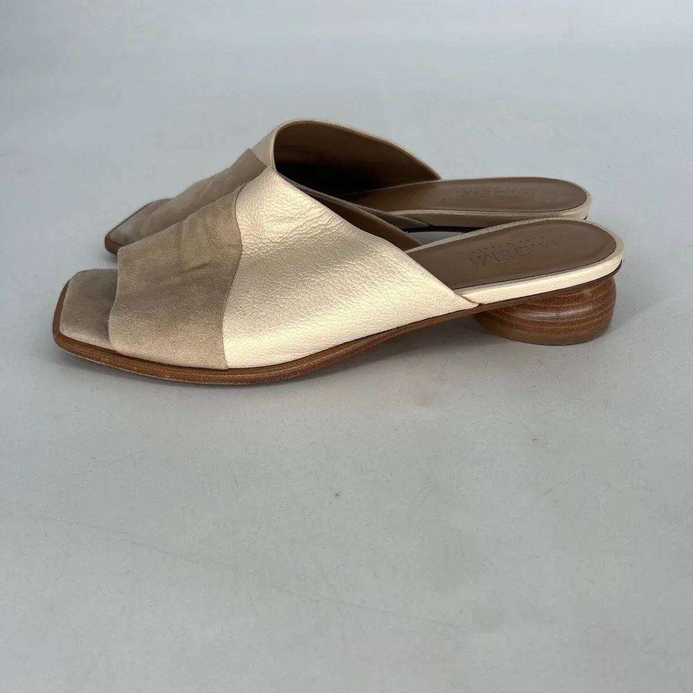 M‎ Gemi Sandal Womens 8.5 / IT 39 Leather Neutral Slides Slip On Classic Simple